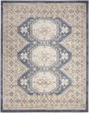 9' x 12' Blue Geometric Distressed Area Rug