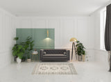 5' x 7' Gray Geometric Distressed Area Rug