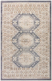 4' x 6' Blue Geometric Distressed Area Rug