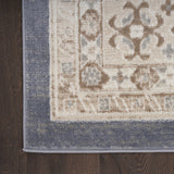 4' x 6' Blue Geometric Distressed Area Rug