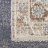 4' x 6' Blue Geometric Distressed Area Rug