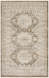 4' x 6' Brown Geometric Distressed Area Rug