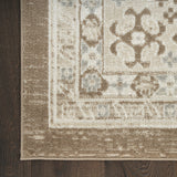 4' x 6' Brown Geometric Distressed Area Rug