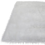 5' x 7' White Sheepskin Washable Area Rug