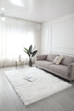 5' x 7' White Sheepskin Washable Area Rug