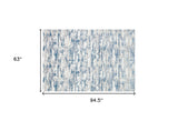 8' x 11' Silver Abstract Washable Non Skid Area Rug