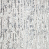 10' Gray and Silver Abstract Washable Non Skid Runner Area Rug