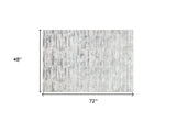 10' Gray and Silver Abstract Washable Non Skid Runner Area Rug