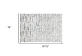 4' x 6' Silver Abstract Washable Non Skid Area Rug