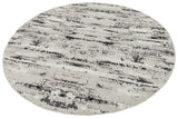 4' Silver Round Abstract Washable Non Skid Area Rug