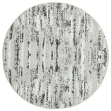 4' Silver Round Abstract Washable Non Skid Area Rug