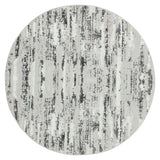 7' Silver Round Abstract Washable Non Skid Area Rug