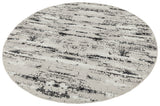 7' Silver Round Abstract Washable Non Skid Area Rug