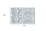 7' Silver Round Abstract Washable Non Skid Area Rug