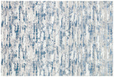 10' Blue and Off White Abstract Washable Non Skid Runner Area Rug