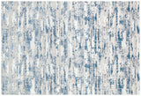 10' Blue and Off White Abstract Washable Non Skid Runner Area Rug