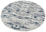 4' Navy Blue Round Abstract Washable Non Skid Area Rug