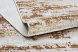 3' X 10' Beige Abstract Washable Non Skid Area Rug