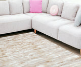 10' x 13' Beige Abstract Washable Non Skid Area Rug