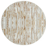 4' Beige Round Abstract Washable Non Skid Area Rug