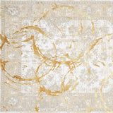 3' X 5' Gold Abstract Area Rug