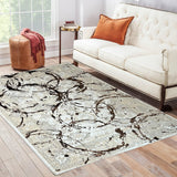 9' x 12' Gold Abstract Area Rug