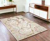 4' x 6' Bronze Abstract Area Rug