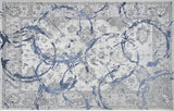 4' x 6' Navy Blue Abstract Area Rug