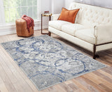 4' x 6' Navy Blue Abstract Area Rug