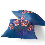 Set of Two 16" X 16" Blue Bird Blown Seam Indoor Outdoor Throw Pillow