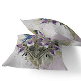 Set of Two 16" X 16" Beige Bird Blown Seam Indoor Outdoor Throw Pillow