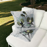 Set of Two 16" X 16" Green Bird Blown Seam Indoor Outdoor Throw Pillow