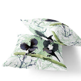 Set of Two 16" X 16" Off White Bird Blown Seam Indoor Outdoor Throw Pillow