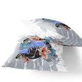 Set of Two 16" X 16" Gray Flamingo Blown Seam Indoor Outdoor Throw Pillow