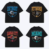 90s All Team Football Black T-shirt, Vintage 1960 Football T-shirt, Cowboy Football Game Day Graphic Tees, All Team Shirt Gift Football Fan Menswear