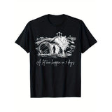 A Lot Can Happen in 3 Days Easter Jesus Christ Good Friday T-Shirt, 100% Cotton, Hlloween Thnksgiving Chris T-Shirtmas Dog for Men Women Family Friends, S-XXXL, Black Made in USA