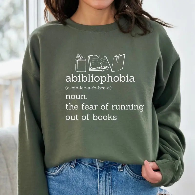 Abibliophobia Shirt, Vintage Reader hoodie, Reading Shirt for Student, Bookworm Sweatshirt, Teacher Gift 1BAAB