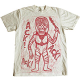 Ack! Ack! Ack!Woodblock Hand-Printed T-Shirt Cotton Menswear Streetwear Graphics Casual Top Stylish Fabric Tropical Shoe Short Sleeve