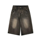 Aelfric Eden Denim Shorts Vintage Washed Long-line Jorts Casual Baggy Jean Short Cotton Streetwear with Pockets
