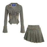 Aelfric Eden Fringe Wrinkle Washed Denim Suit