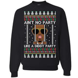 Ain't No Party Like a Diiddy Party Sweatshirt, Ugly Christmas Sweater, Funny Christmas Shirt, Holiday Crewneck Sweater Collar Cotton
