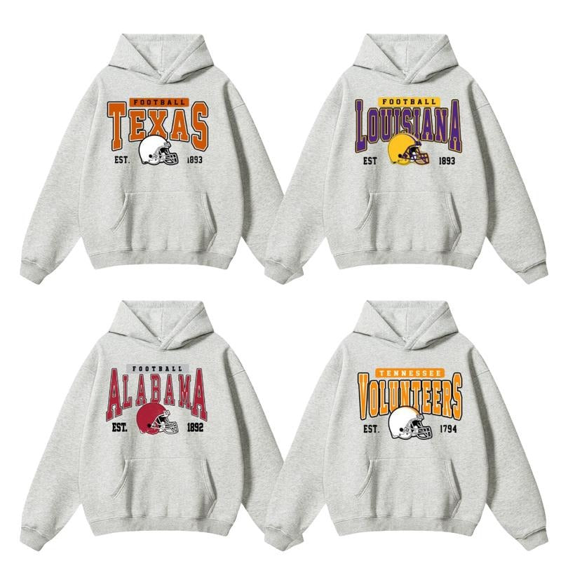 All Team Football Crewneck Hoodie, Football Team Hoodie, Vintage Sport Team Hoodie, Gift for Men and Women ncaa fan football team