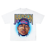 Allen Iverson Inspired Vintage Graphic T-shirt Heavy Cotton Tee Basketball 90 s Styled Shirt Hiphop Vibes Y2K Aesthetic Throwback Classic Big Face Celebrity Tee