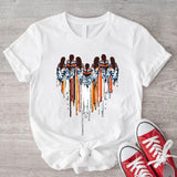 American Native T-Shirt, MMIW Awareness Shirt, National Day Of Awareness For Missing, Heart Dripping Shape With Tribe Indigenous Women Tee