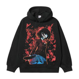 Another "Mikazaki Mei" Heavyweight Vintage Hoodie Cotton Blend Classic Anime Sweatshirt Menswear Tops Long Sleeve Oversize Black Oversized