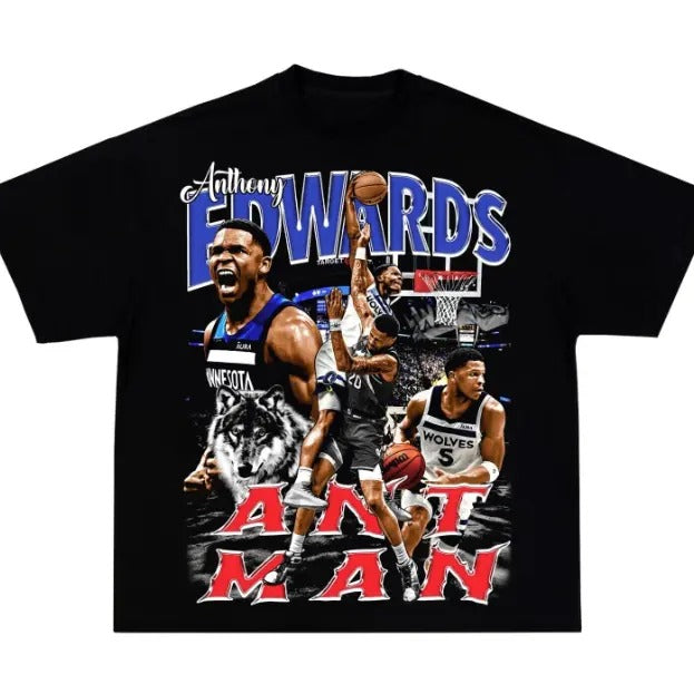 Anthony Edwards Vintage Graphic Cotton T-Shirt Graphic Tee, Sweatshirt Crew Neck, Menswear Top, Womenswear Top Streetwear