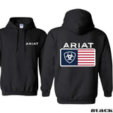 Ariat Hoodie, Distinctive American flag logo design, suitable for outdoor activities and bold fashion style, providing, Unisex.
