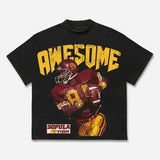 Awesome Rugby Player Graphic Print Cotton T-shirt  Casual Cotton Short Sleeve Crewneck Men T-Shirt Streetwear Menswear Top Tshirt shirt men  gifts Polyester Shortsleeve