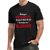 BEING A GRANDPA Print Men's Round Neck Short Sleeve Tee Fashion Regular Fit T-Shirt Top For Spring Summer Holiday Made in USA