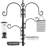 Complete, Bird Feeder, Set, Black, Metal Stand, Bird Feeders